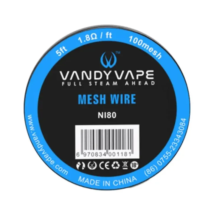 Drut VANDYVAPE Mesh N80 o gęstości 100 mesh, długość 5 ft