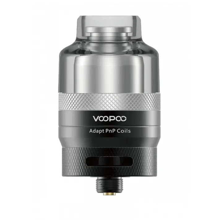 Atomizer VooPoo RTA Pod tank w kolorze czarnym i srebrnym