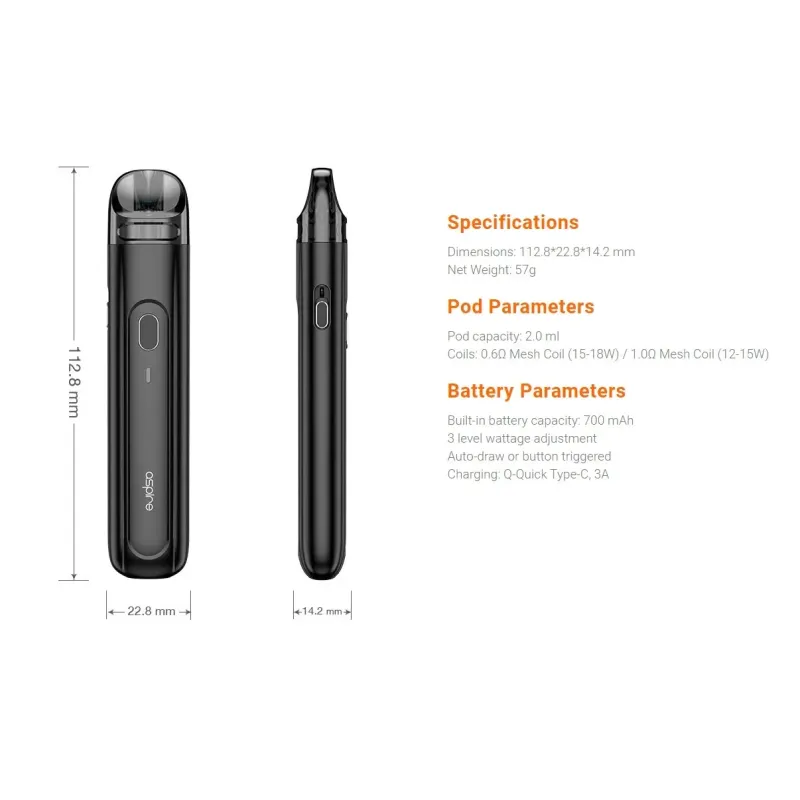 POD Aspire Flexus Q - Gunmetal - POD Aspire Flexus Q - Gunmetal -  - 99