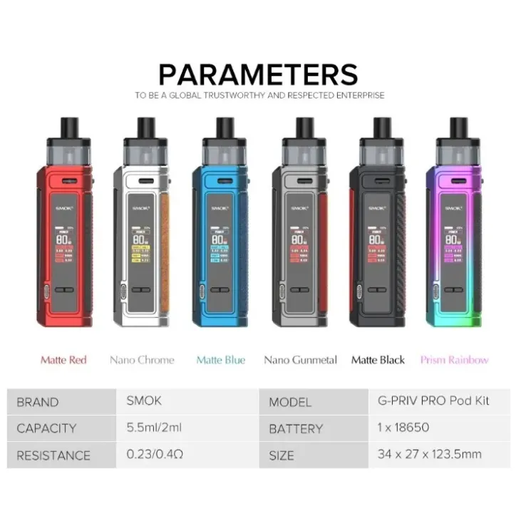 POD Smok G-PRIV Pro w kolorze Matte Black