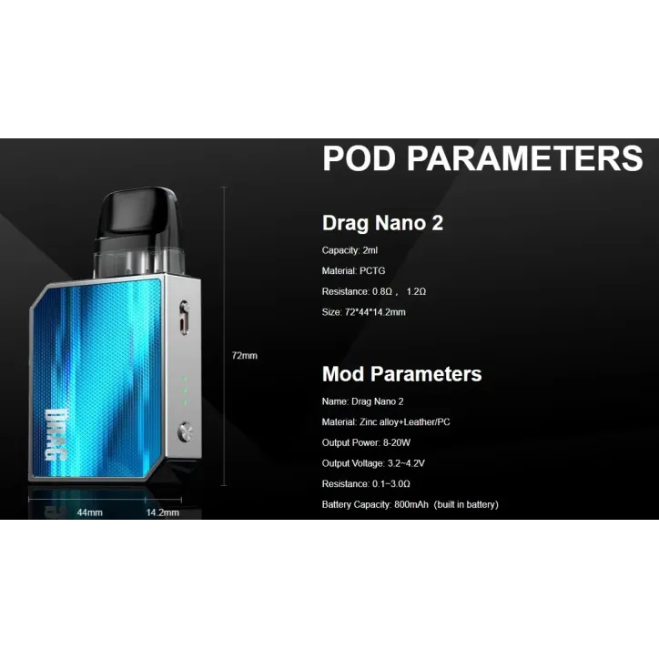 POD VooPoo Drag Nano 2 w kolorze pomarańczowym