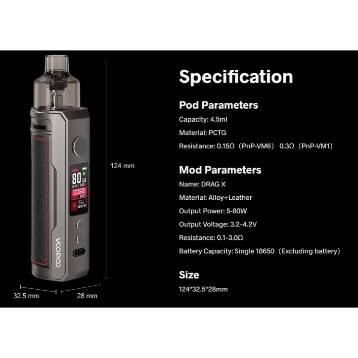 POD VooPoo Drag X w klasycznym stylu z nowoczesnymi funkcjami