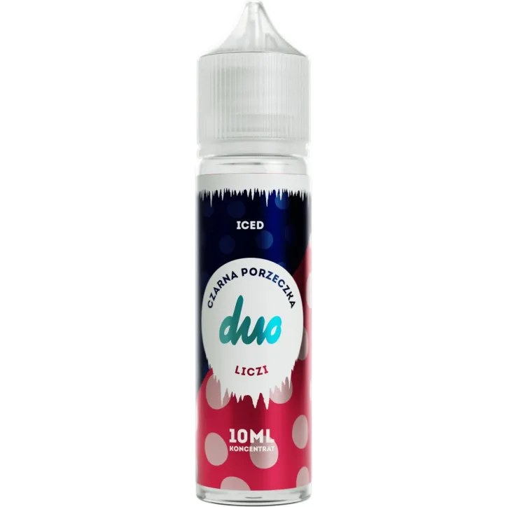 Longfill Duo ICED 10ml o smaku Czarnej Porzeczki i Liczi z Kooladą