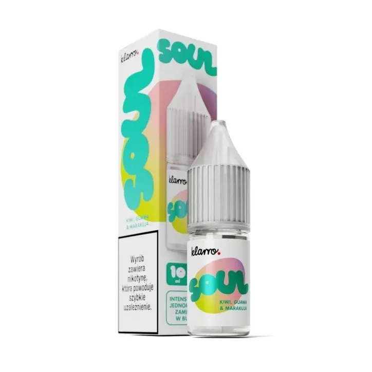 Liquid Klarro Soul Salt 10ml o smaku Kiwi Marakuja Guawa 20mg