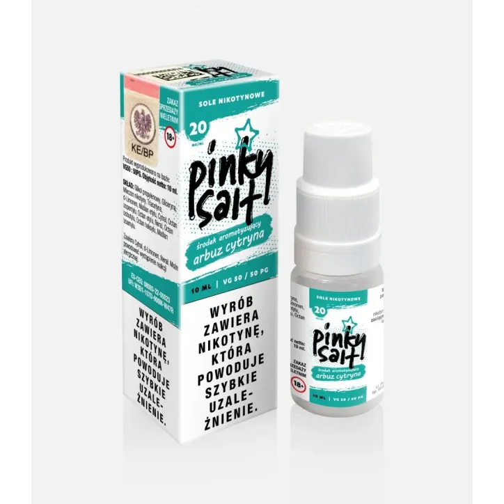 Liquid Pinky Vape Salt o smaku arbuza i cytryny, 10ml, 20mg