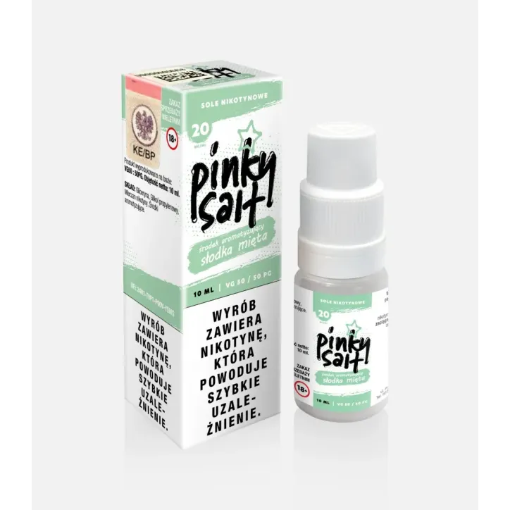 Liquid Pinky Vape Salt o smaku słodkiej mięty - 10ml, 20mg