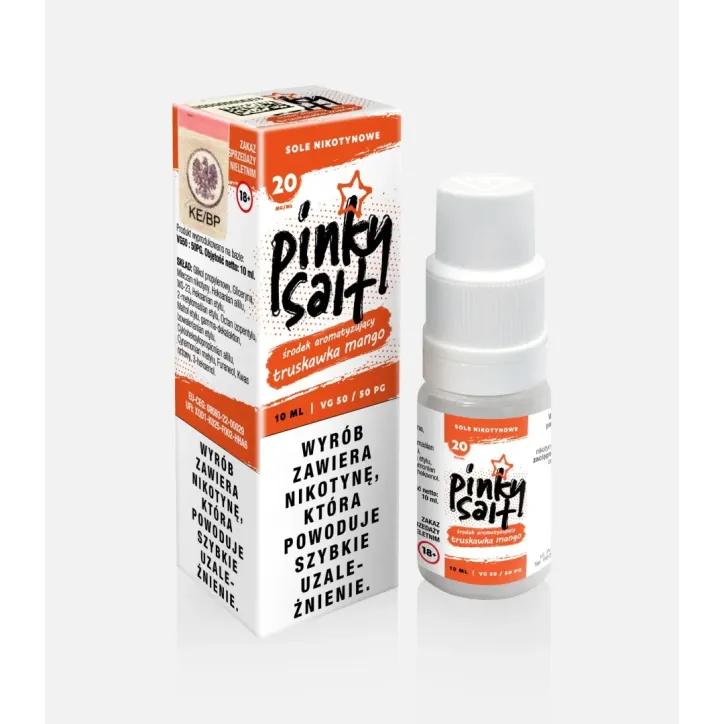 Liquid Pinky Vape Salt o smaku truskawki i mango, 10ml, 20mg