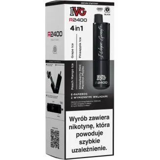 E-papieros IVG 2400 Starter Kit Black + 4 wkłady -  -  - 71