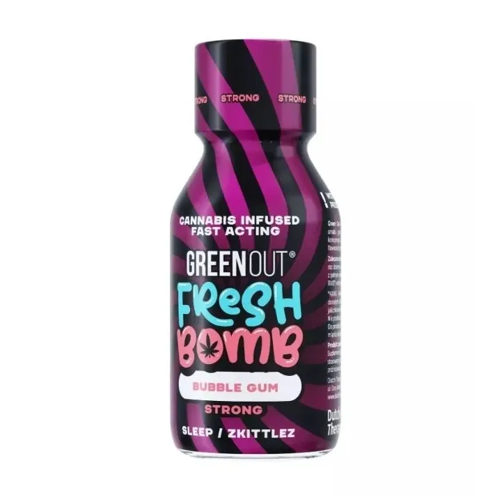 Shot Konopny GREEN OUT Fresh Bomb o smaku Bubble Gum - Strong 