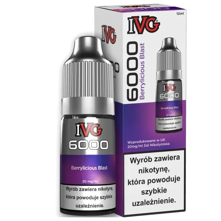 Liquid IVG 6000 Nicotine Salt 20mg w 10ml butelce o smaku Berrylicious Blas