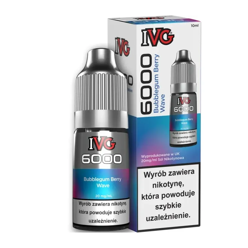 Liquid IVG 6000 Nicotine Salt 20mg / 10ml - Bubblegum Berry Wave-22