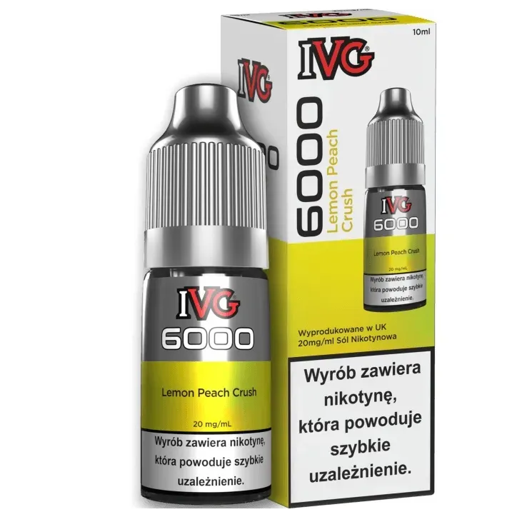 Liquid IVG 6000 Nicotine Salt 20mg w 10ml butelce o smaku Lemon Peach Crush