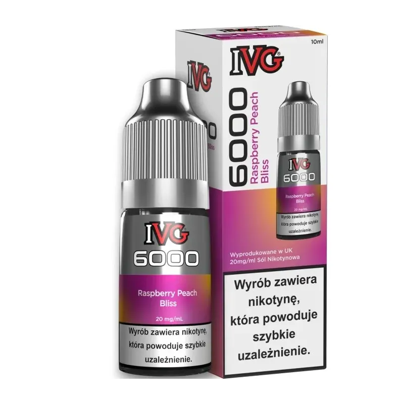 Liquid IVG 6000 Nicotine Salt 20mg / 10ml - Raspberry Peach Bliss-22