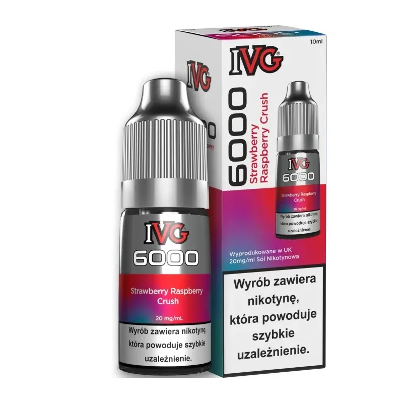 Liquid IVG 6000 Nicotine Salt 20mg / 10ml - Strawberry Raspberry Crush-22