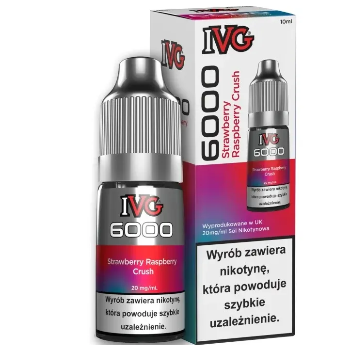 Liquid IVG 6000 Nicotine Salt 20mg w 10ml butelce o smaku Strawberry Raspberry Crush