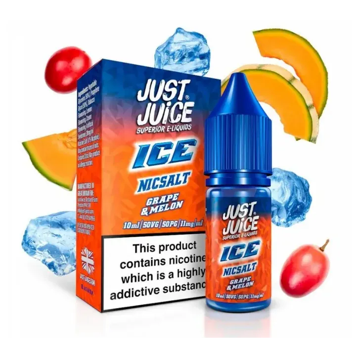 Liquid Just Juice Ice 10ml o smaku winogron i melona, 20mg