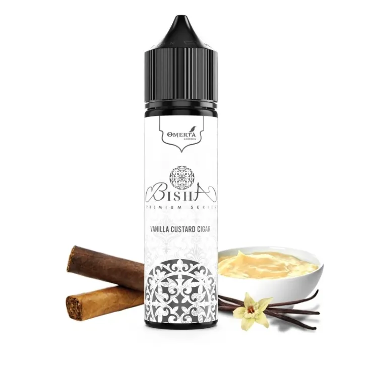 Longfill OMERTA 10ml liquidu o smaku BISHA VANILLA CUSTARD CIGAR w butelce 60ml