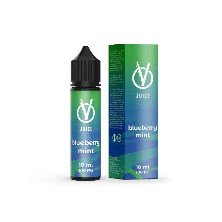 Longfill VBar VJuice o smaku Blueberry Mint, 60ml butelka z 10ml liquidu