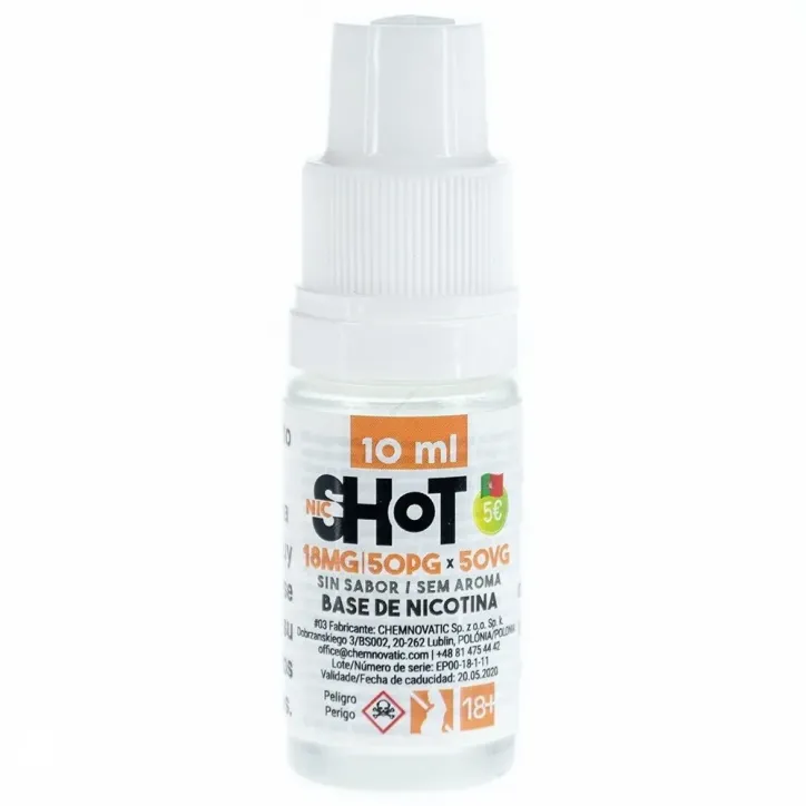 Baza Shot NICSHOT o pojemności 10ml i stężeniu 18mg 50/50