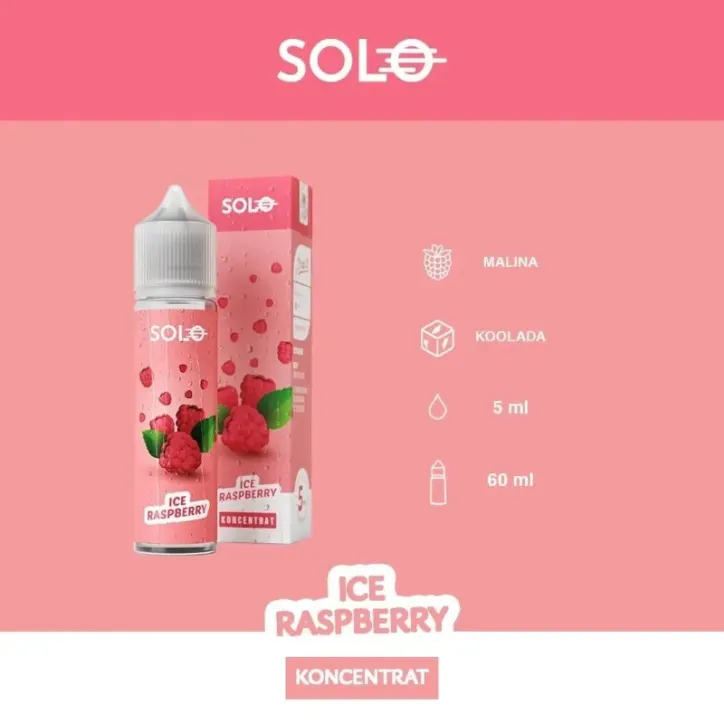 Longfill Solo o smaku lodowej maliny - 6ml liquidu w 60ml butelce