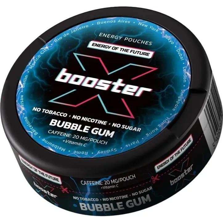 Woreczki kofeinowe X-BOOSTER 20mg o smaku Bubble Gum