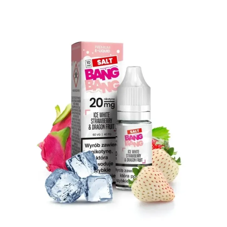 Liquid Bang Bang Salt 20mg o pojemności 10ml o smaku Ice White Strawberry & Dragonfruit