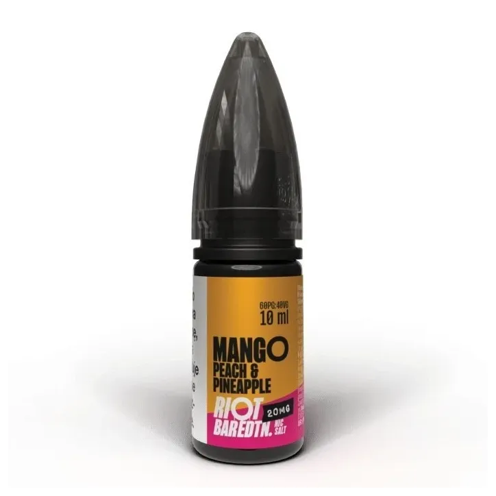 Liquid RIOT Salt 10 ml o smaku Mango, Brzoskwini i Ananasa 20 mg