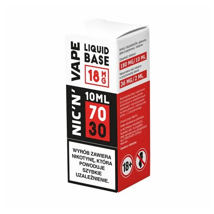 Baza NIC'N'VAPE 10ml o proporcji 70/30 i zawartości 18mg